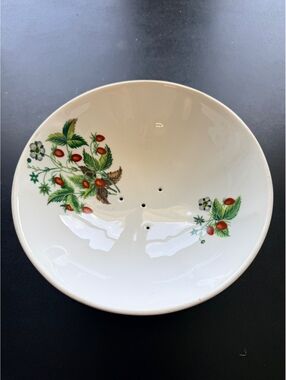 Porcelaine de Paris Les Fruits Sauvages 9.75” Fruit Strainer Bowl France Vintage